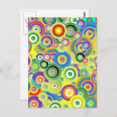 色サイケデリックの丸 – ポストカクールード ポストカード (正面/裏面)