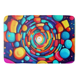 色サイケデリックの渦 バスマット