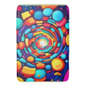 色サイケデリックの渦 バスマット (正面縦)