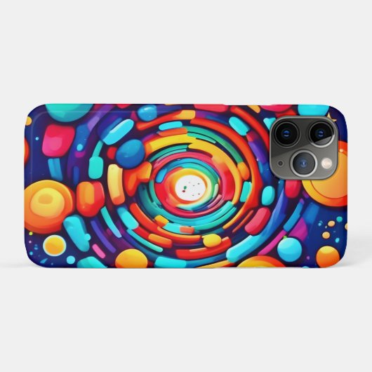 色サイケデリックの渦 Case-Mate iPhoneケース (裏面(横))