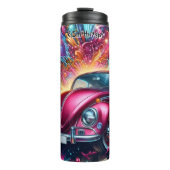 色サイケデリックの爆発に乗った車 タンブラー (正面)