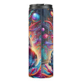 色サイケデリックの爆発に乗った車 タンブラー (裏面)