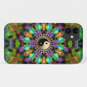 色サイケデリック金ゴールド陰陽 Case-Mate iPhoneケース (裏面(横))