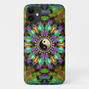 色サイケデリック金ゴールドYinYang iPhone4ケース iPhone 11 ケース