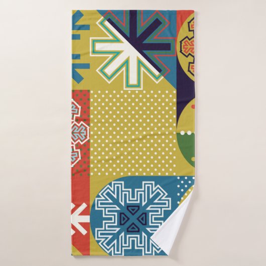 色シンプル付き地数々の元の平らな背景 バスタオル (バスタオル)