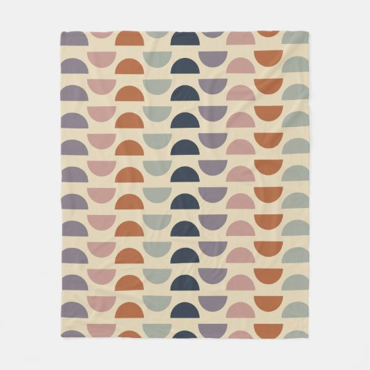 色スタイリッシュの図形パタ自然ーン  フリースブランケット (正面)