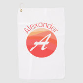 色スタイリッシュモノグラムのの手紙Aゴルフタオル ゴルフタオル (正面)