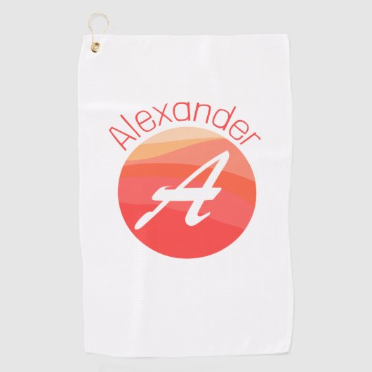 色スタイリッシュモノグラムのの手紙Aゴルフタオル ゴルフタオル (正面)