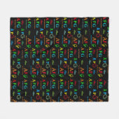 色スタイリッシュ名の模様の黒い毛布 フリースブランケット (正面(横))