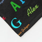 色スタイリッシュ名の模様の黒い毛布 フリースブランケット (角)