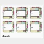 色ステンドグラス数々のギフトラベルシール スクエアシール (シート)