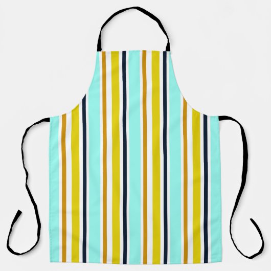色ストライプの付き抽象芸術のストライプ背景六 エプロン (正面)