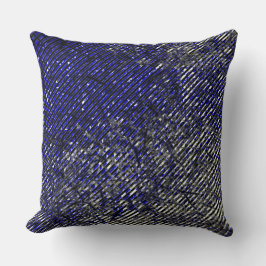 色ストライプや形が損なわれた青い色 クッション