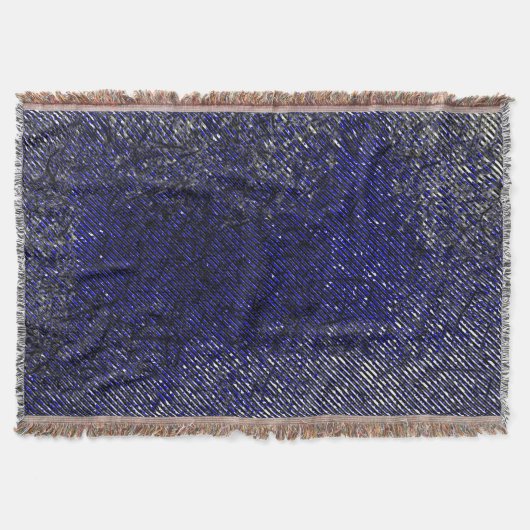 色ストライプや形が損なわれた青い色 スローブランケット (正面)
