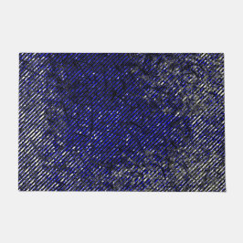 色ストライプや形が損なわれた青い色 ドアマット