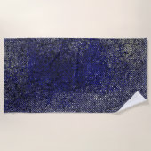色ストライプや形が損なわれた青い色 ビーチタオル (正面)