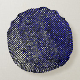 色ストライプや形が損なわれた青い色 ラウンドクッション