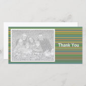 色ストライプ付き01 サンキューカード (正面/裏面)