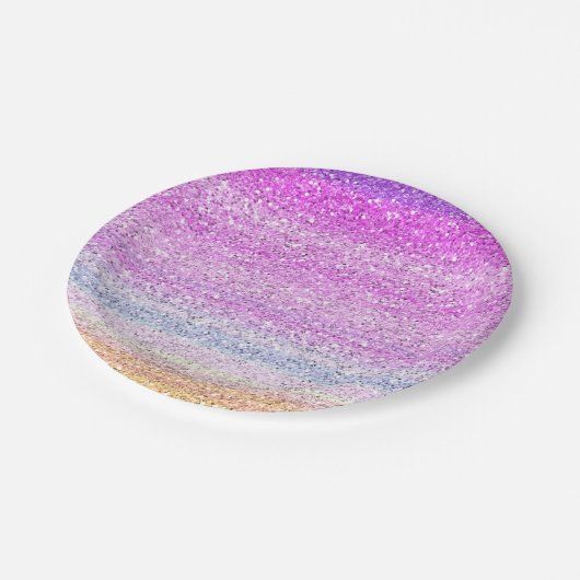 色スペクトルの輝きの効果 ペーパープレート (アングル)