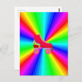 色スペクトル放射状上のローラスケート ポストカード (正面/裏面)