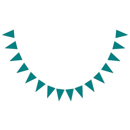 色ティール（緑がかった色） バンティングフラッグ (全)