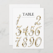 色テーブル番号のファンシー金ゴールド ポストカード (正面/裏面)