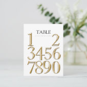 色テーブル番号ブロック金ゴールド ポストカード (スタンド正面)