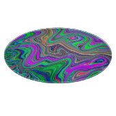 色トリップ（幻覚体験）のようなの緑と紫の波 カッティングボード (角)