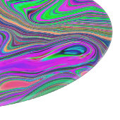 色トリップ（幻覚体験）のようなの緑と紫の波 カッティングボード (角)