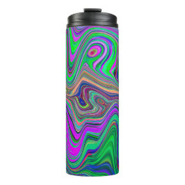 色トリップ（幻覚体験）のようなの緑と紫の波 タンブラー