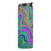 色トリップ（幻覚体験）のようなの緑と紫の波 タンブラー (回転左)