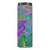 色トリップ（幻覚体験）のようなの緑と紫の波 タンブラー (裏面)