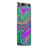 色トリップ（幻覚体験）のようなの緑と紫の波 タンブラー (回転右)