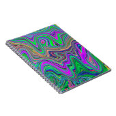 色トリップ(幻覚体験)のようなの緑と紫の波 ノートブック (右側)