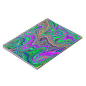 色トリップ(幻覚体験)のようなの緑と紫の波 ノートブック (左側)