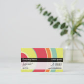 色バンド-黒カラフルな円01 名刺 (スタンド正面)