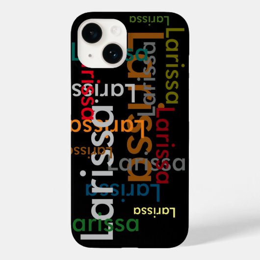 色パタカスタムーン名タイポグラフィ Case-Mate iPhoneケース (裏面)