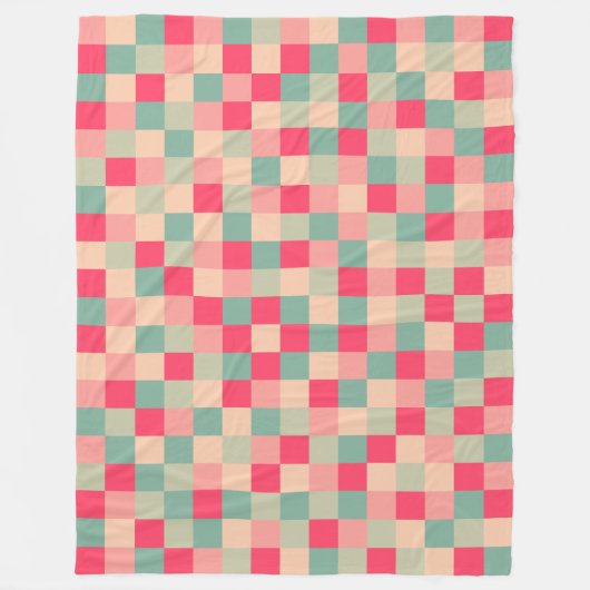 色パッチワークパターン151214 フリースブランケット (正面)