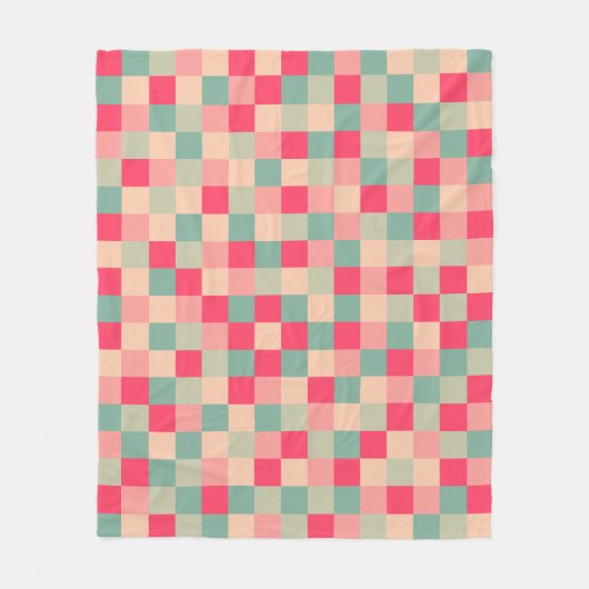 色パッチワークパターン151214 フリースブランケット (正面)