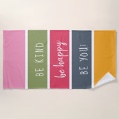 色パレットはっきりしたを軽く抑えストライプのる ビーチタオル (正面)