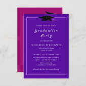 色パーソナライズされたとフォント卒業招待状 招待状 (正面/裏面)