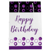 色パーソナライズされたと文字の選択 ミディアムペーパーバッグ (裏面)