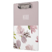 色パーソナライズされたと柄かわいいフローラ クリップボード (左)