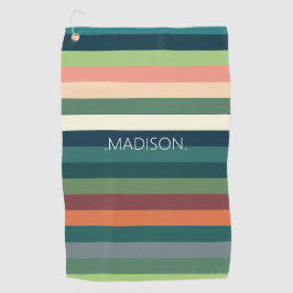 色パーソナライズされたのストライプ ゴルフタオル