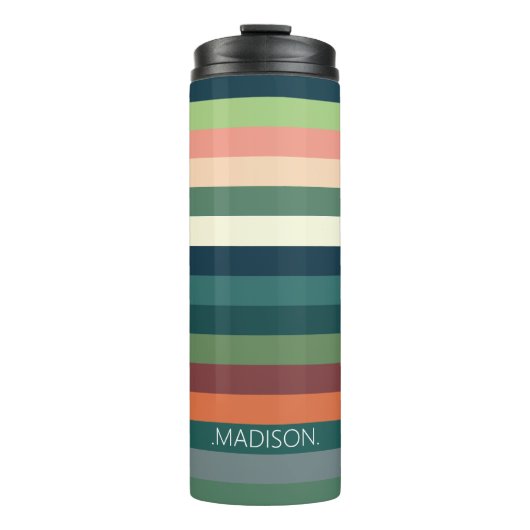 色パーソナライズされたのストライプ タンブラー (正面)