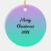 色パーソナライズされたの小さな女の子プリンセス セラミックオーナメント (裏面)