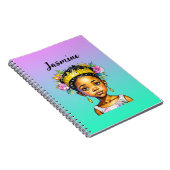 色パーソナライズされたの小さな女の子プリンセス ノートブック (右側)