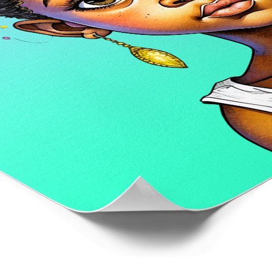 色パーソナライズされたの小さな女の子プリンセス ポスター (角)