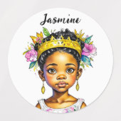 色パーソナライズされたの小さな女の子プリンセス ラベル (デザイン1)