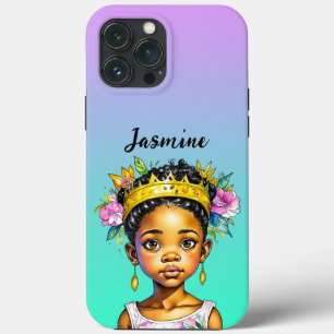 色パーソナライズされたの小さな女の子プリンセス iPhone 13 PRO MAXケース